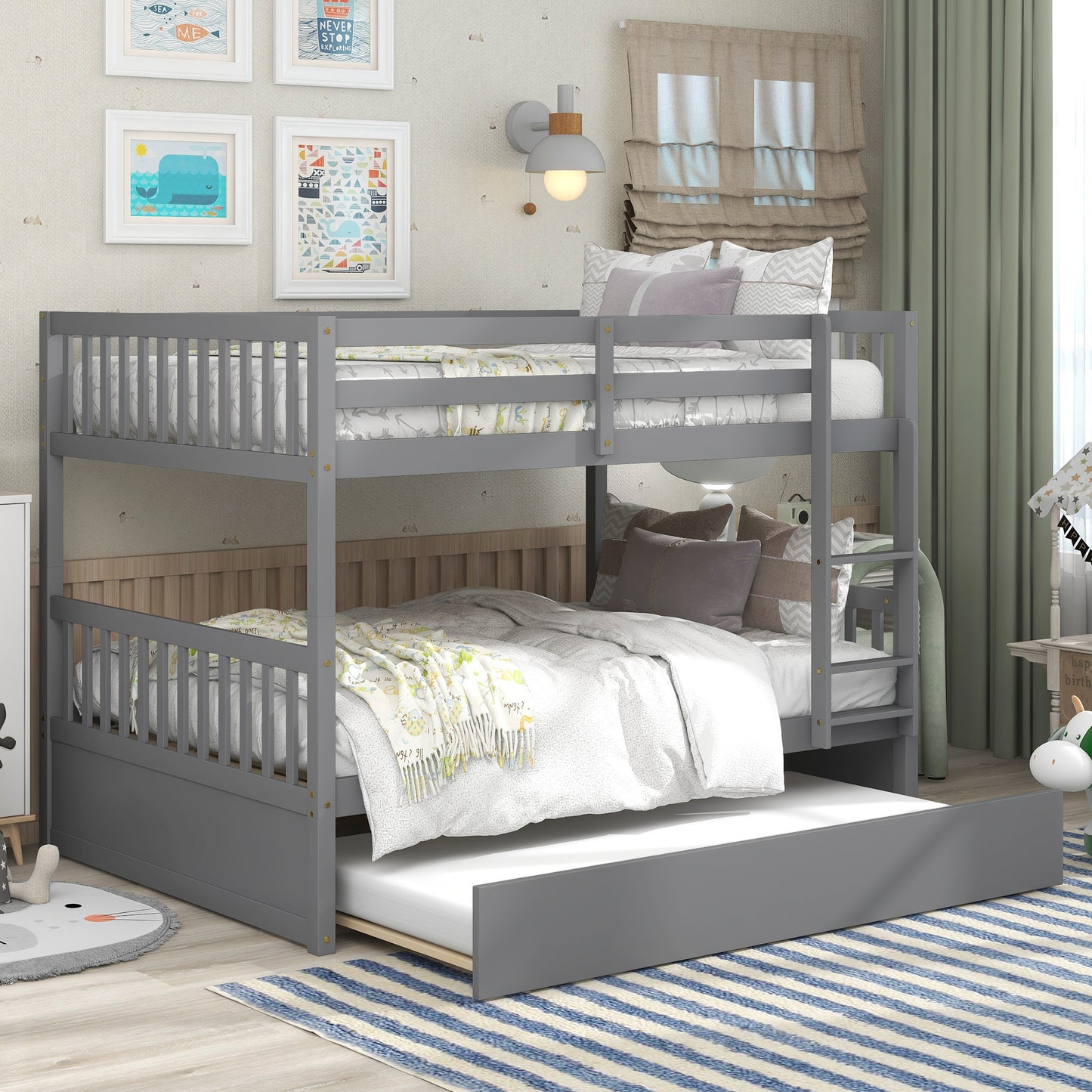 Inspirit Full over Full Convertible Bunk Bed - Gray