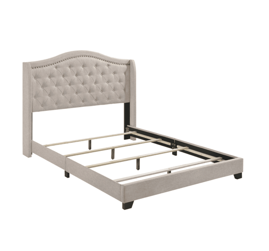 Arielle Camel Back Queen Bed Beige