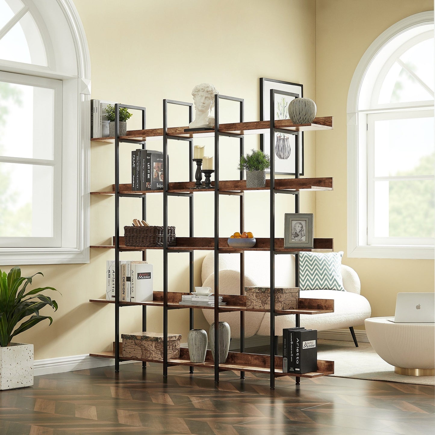 Vintage Industrial Style 5-Tier Bookcase