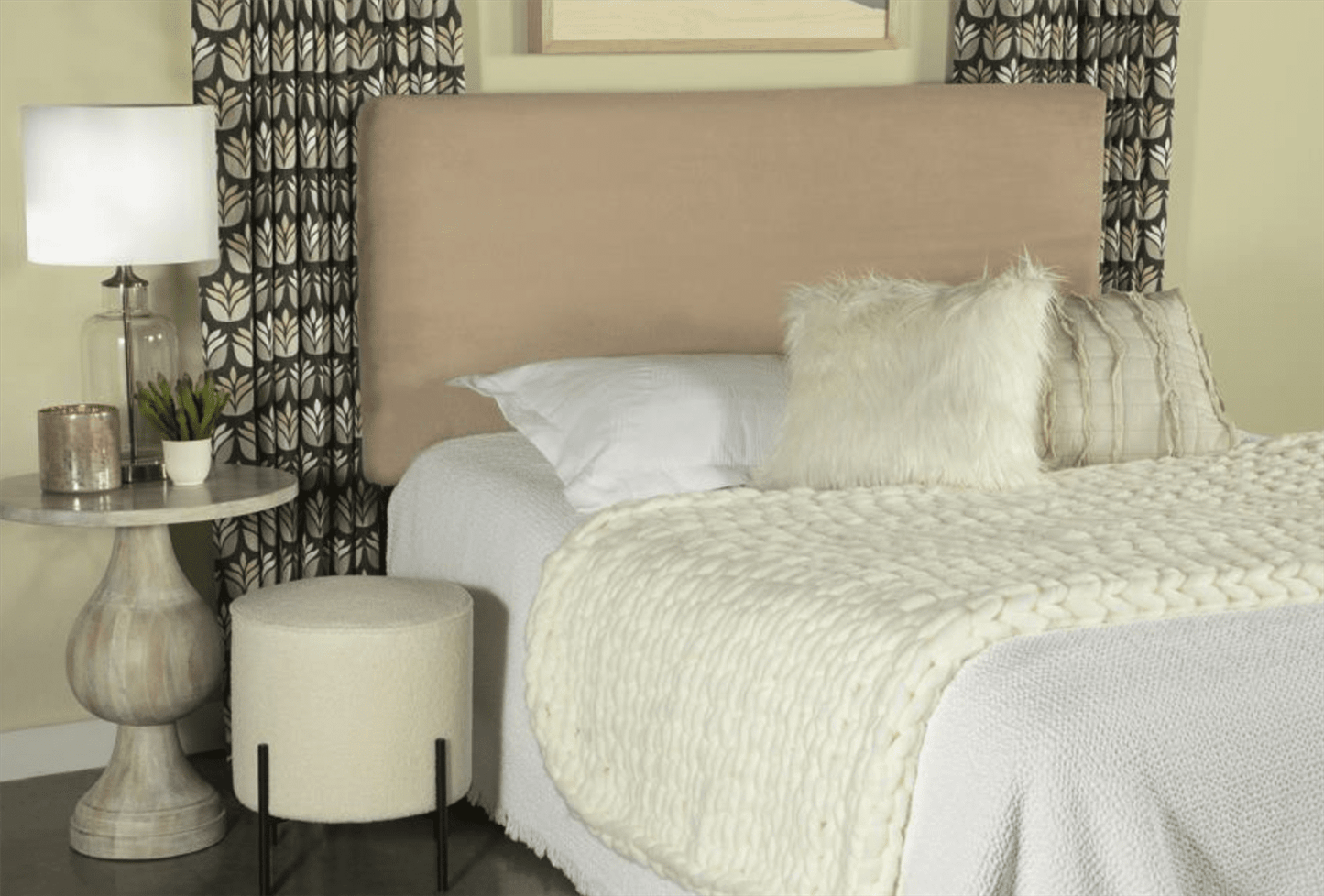 Gigi Queen-Full Size Ultra Plush Faux Fur Headboard in Blush