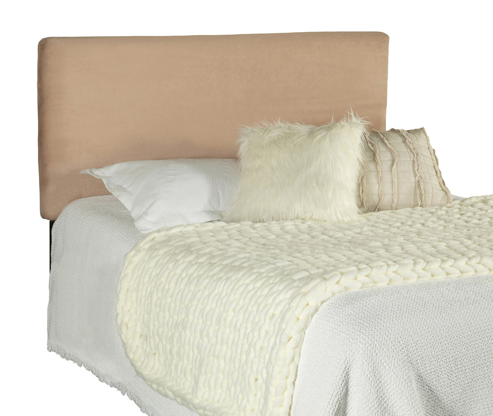 Gigi Twin Size Ultra Plush Faux Fur Headboard in Blush