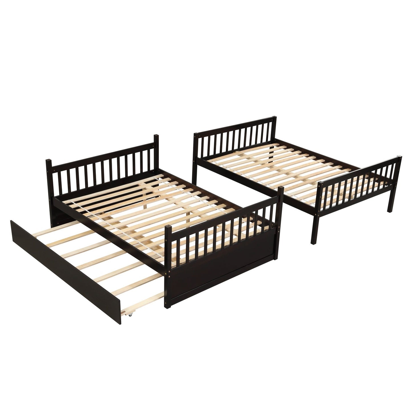 Inspirit Full over Full Convertible Bunk Bed with Trundle - Espresso