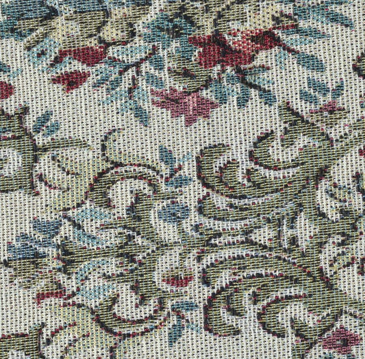 Traditional Upholstered Foot Stool Beige And Green