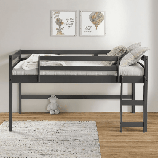 Lara Sleep & Play Twin Loft Bed in Gray