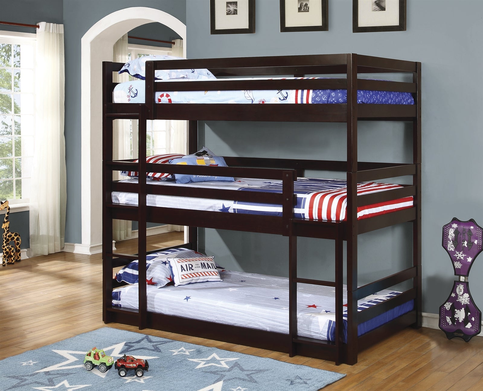 Room Stacking Bunk Beds Charlie Twin-Over-Twin Kids Bunk Bed