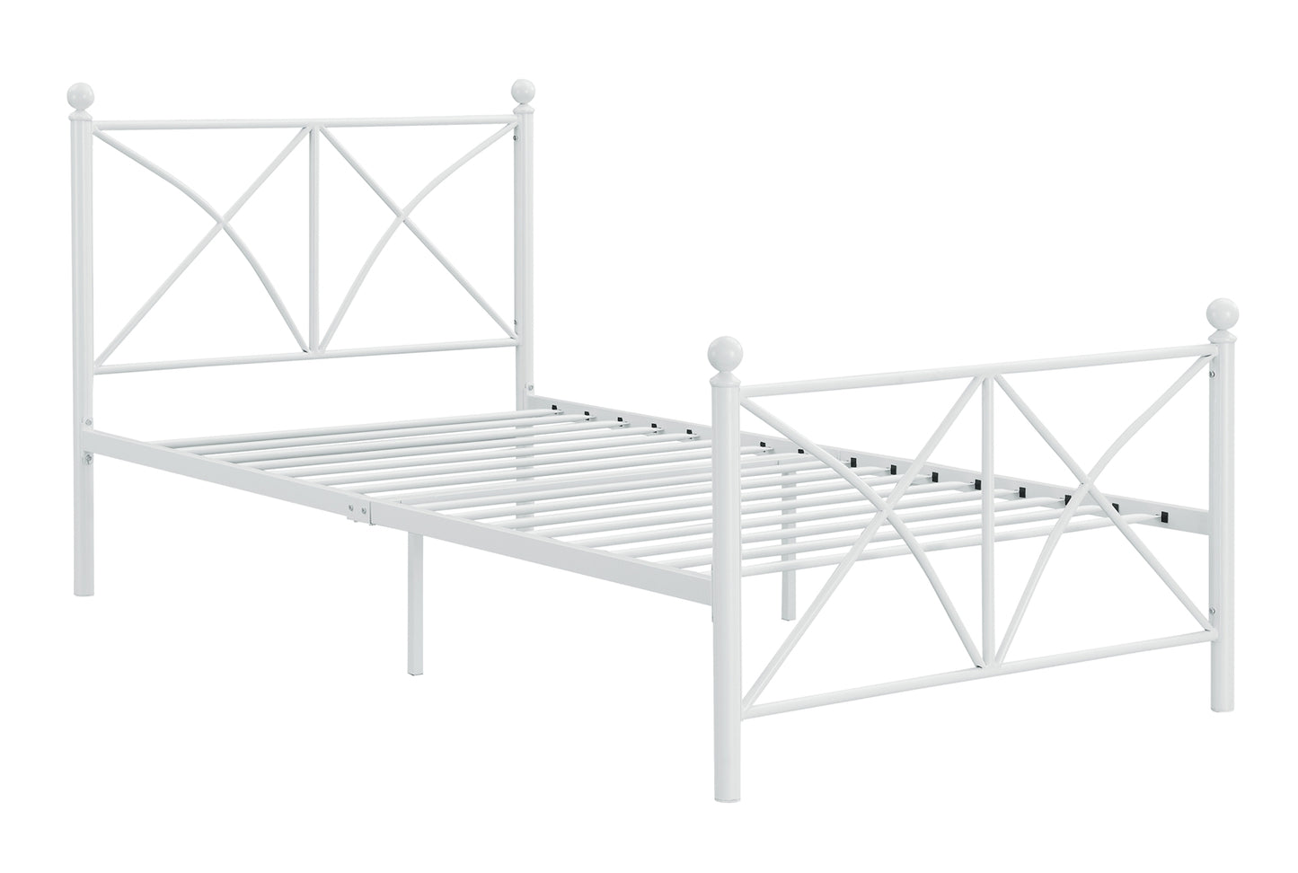 Hart Modern Twin Metal Platform Bed in Matte White