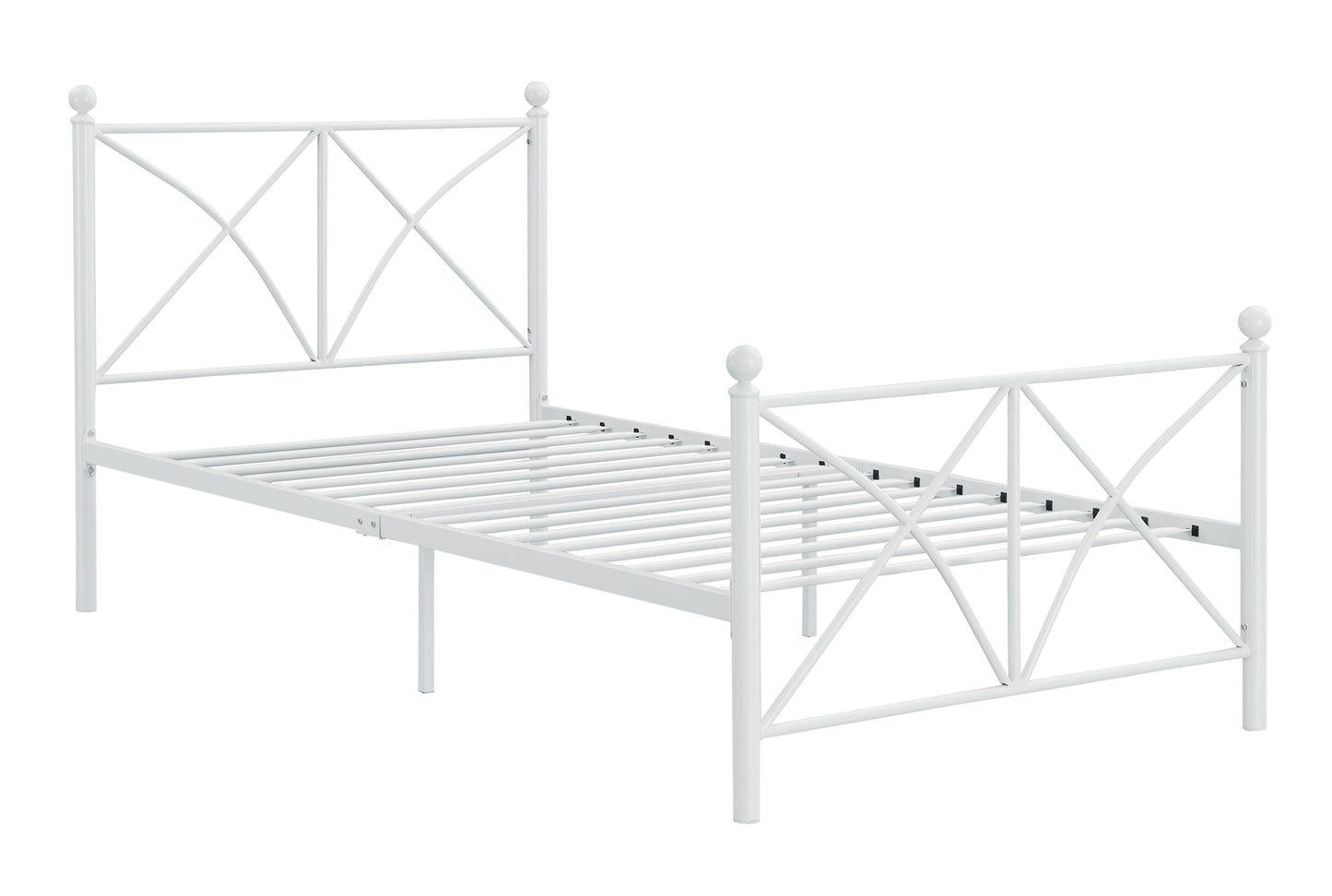 Hart Modern Queen Metal Platform Bed in Matte White