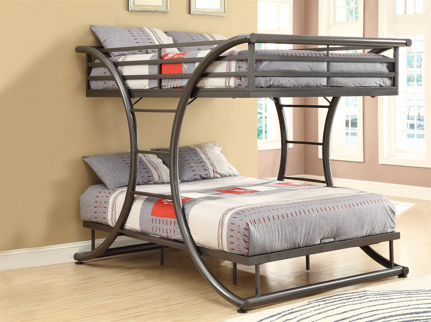 Stephan Full Over Full Bunk Bed Gunmetal - Coaster 460078