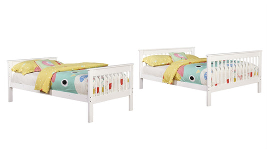 Troy White Finish Twin Over Full Bunk Bed