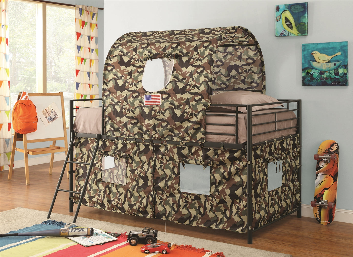 US Army Camouflage Twin Tent Bed