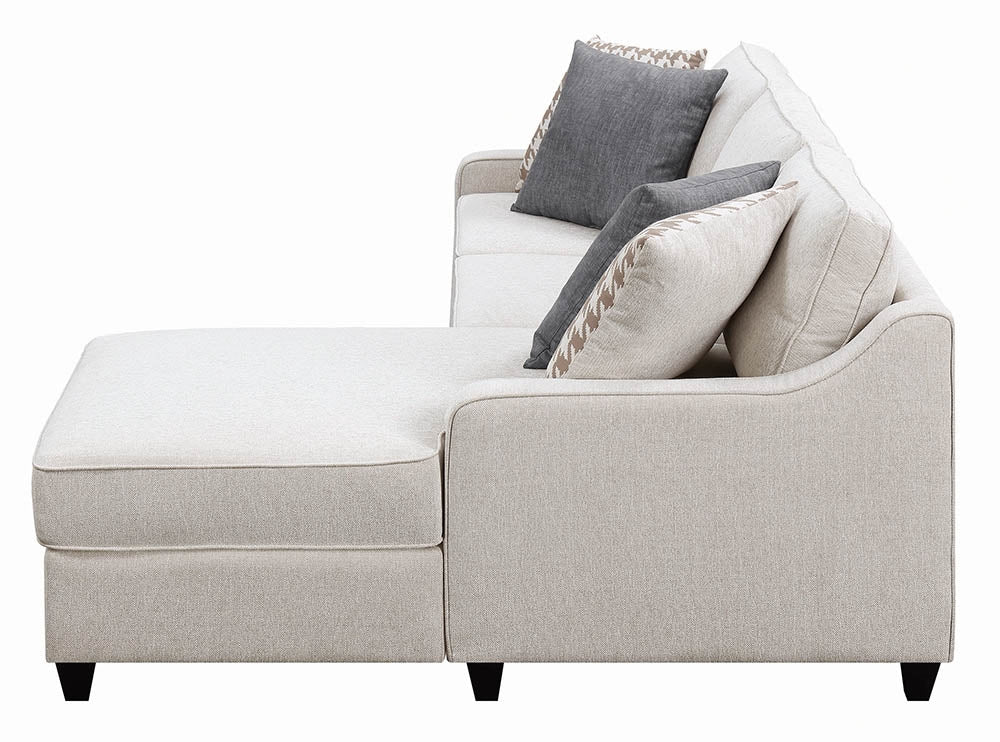 Mcloughlin Transitional Cream Upholstered Sectional