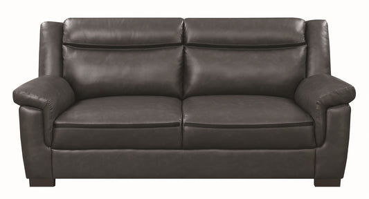 Ventura Modern Gray Leatherette Sofa