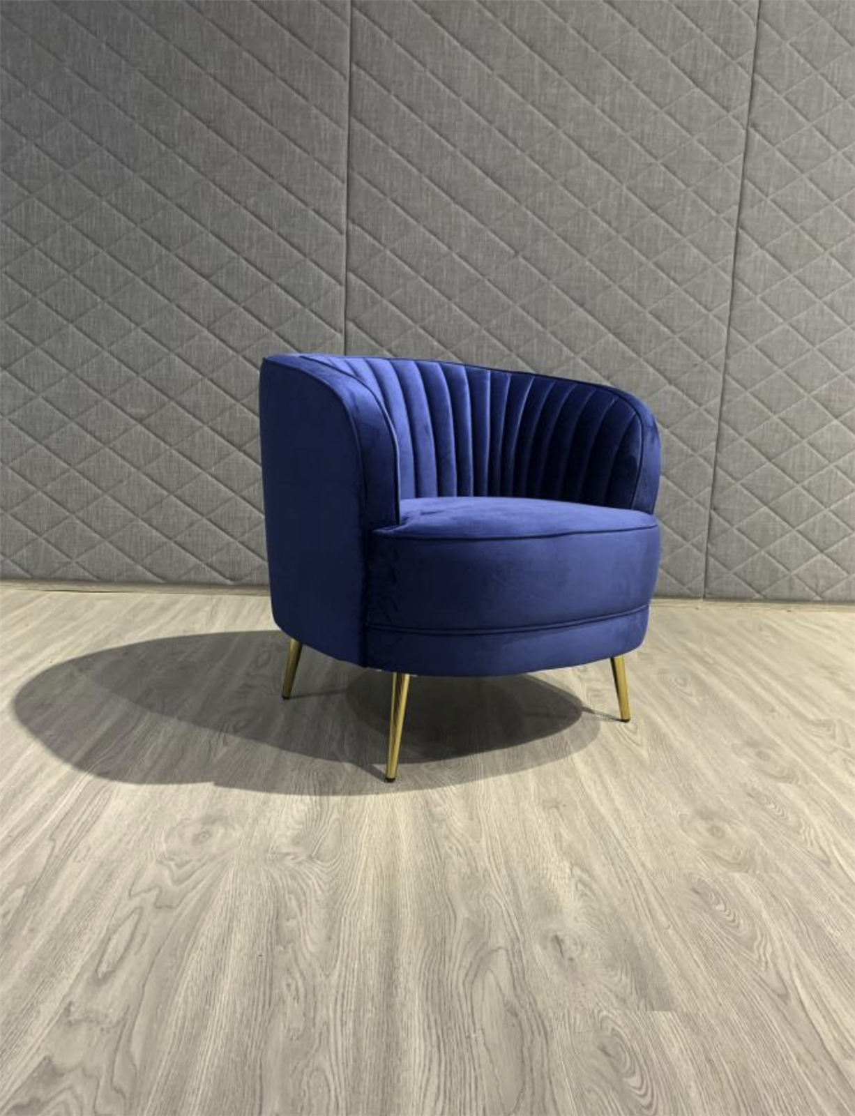 Sophia Modern Glam Chair in Blue Velvet