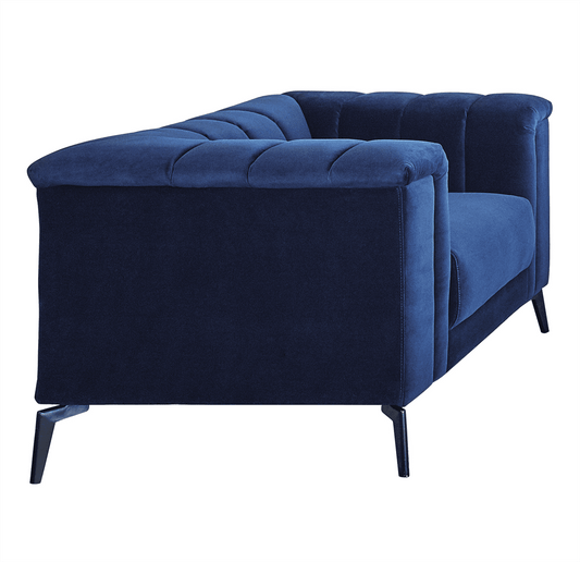 Chalet Transitional Navy Blue Velvet Chair