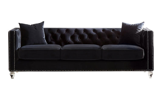 Delilah Black Velvet Glam Sofa - Coaster 509361
