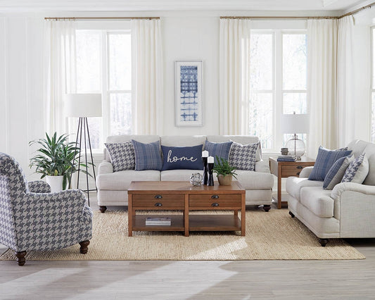 Glenn Modern Farmhouse Light Grey Linen Sofa