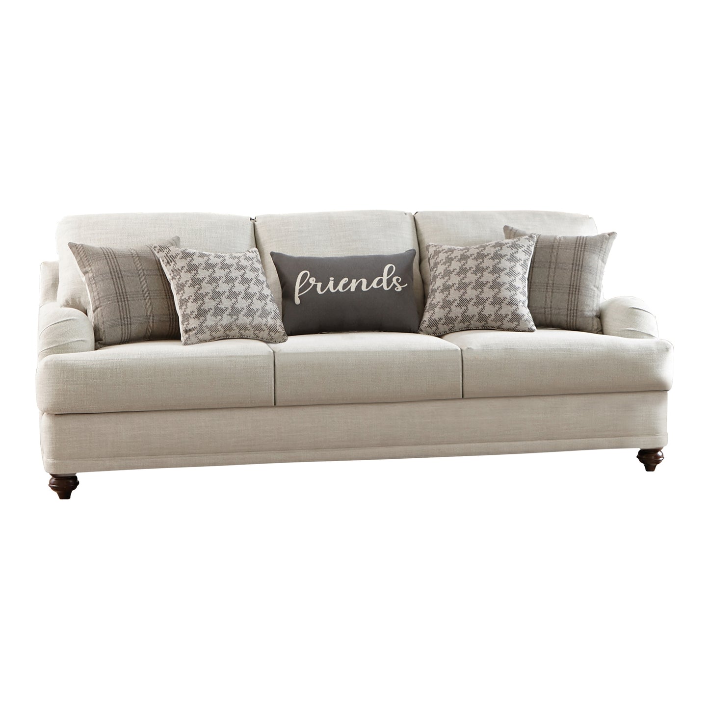 Glenn II Modern Farmhouse Light Grey Linen Sofa