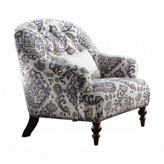 ACME Saira Chair w-1 Pillow - 52062 - Pattern Fabric