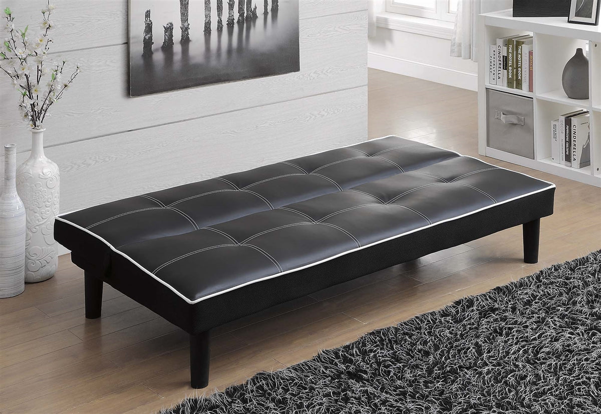 Tennie Leatherette Sofa Bed With Contrast Piping