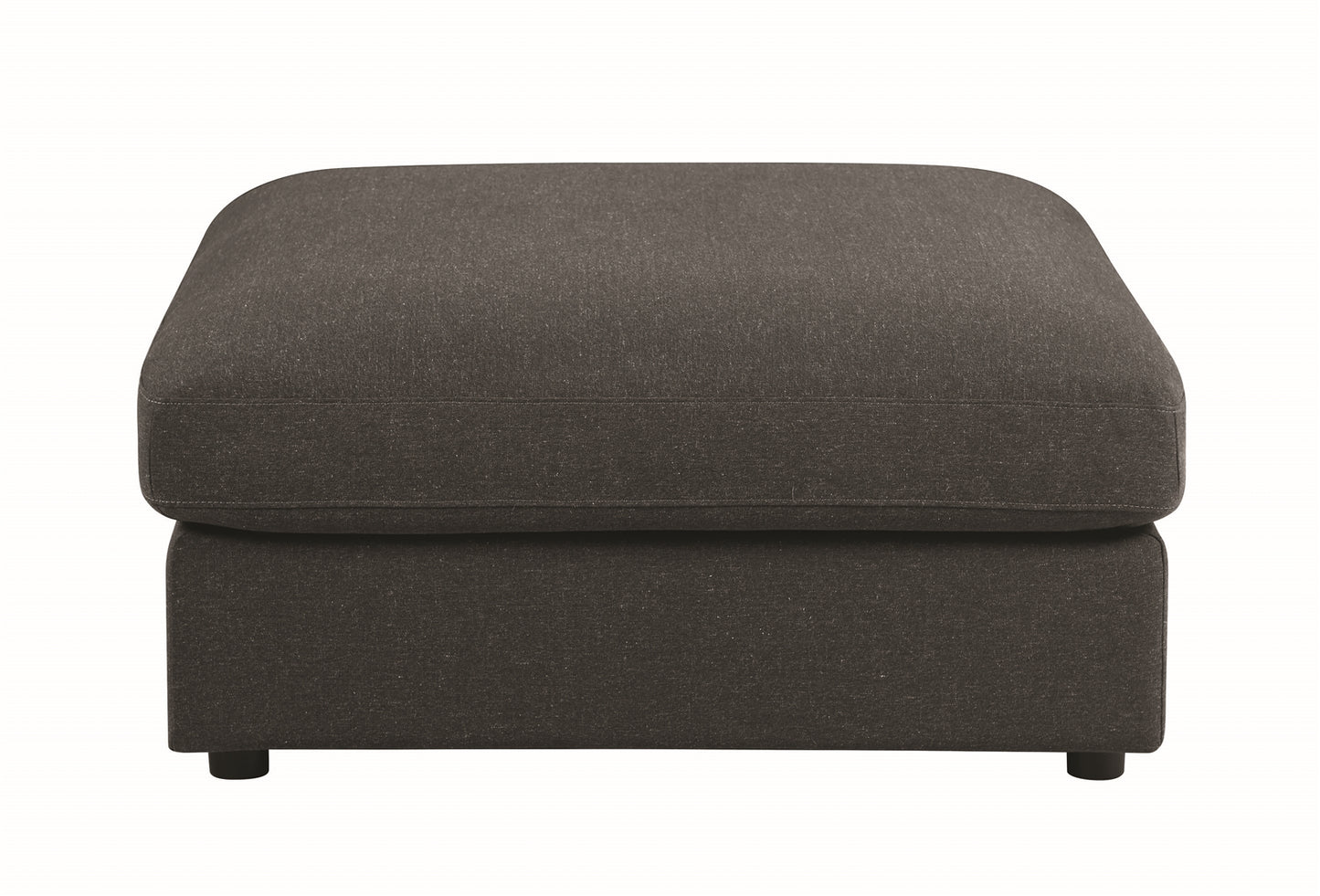 Serene Transitional Gray Linen Ottoman