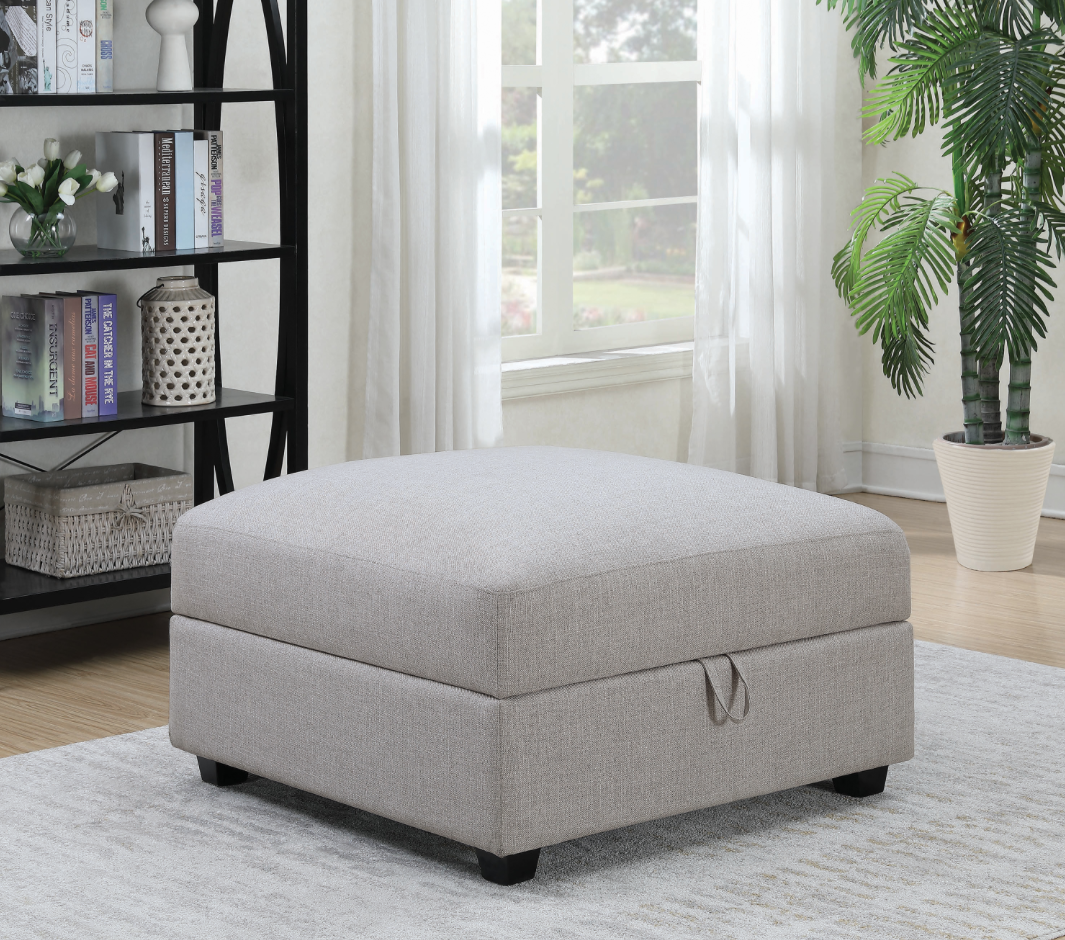 Cambria Square Storage Ottoman Grey