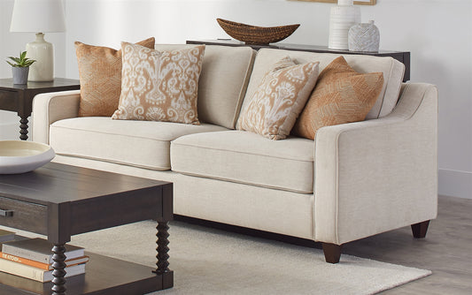 Christine Transitional Upholstered Sofa in Beige