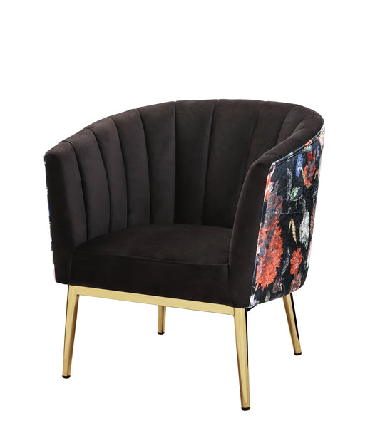 ACME Colla Accent Chair - Black Velvet & Gold