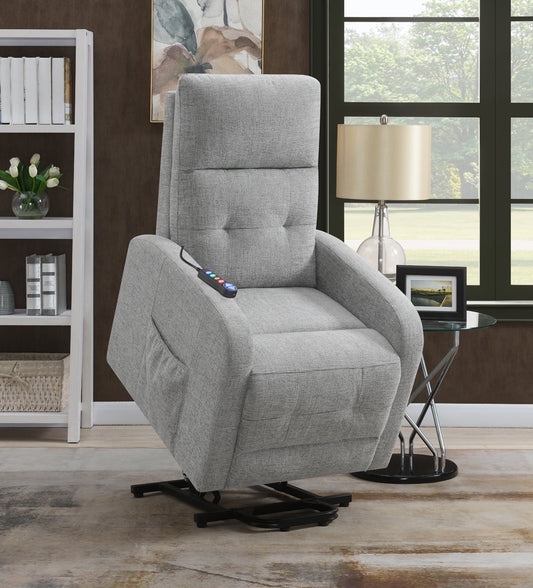 Braer Power Lift Massage Chair in Light Gray Performance Fabric