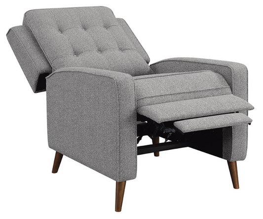 Davidson Push Back Recliner in Gray Woven Fabric