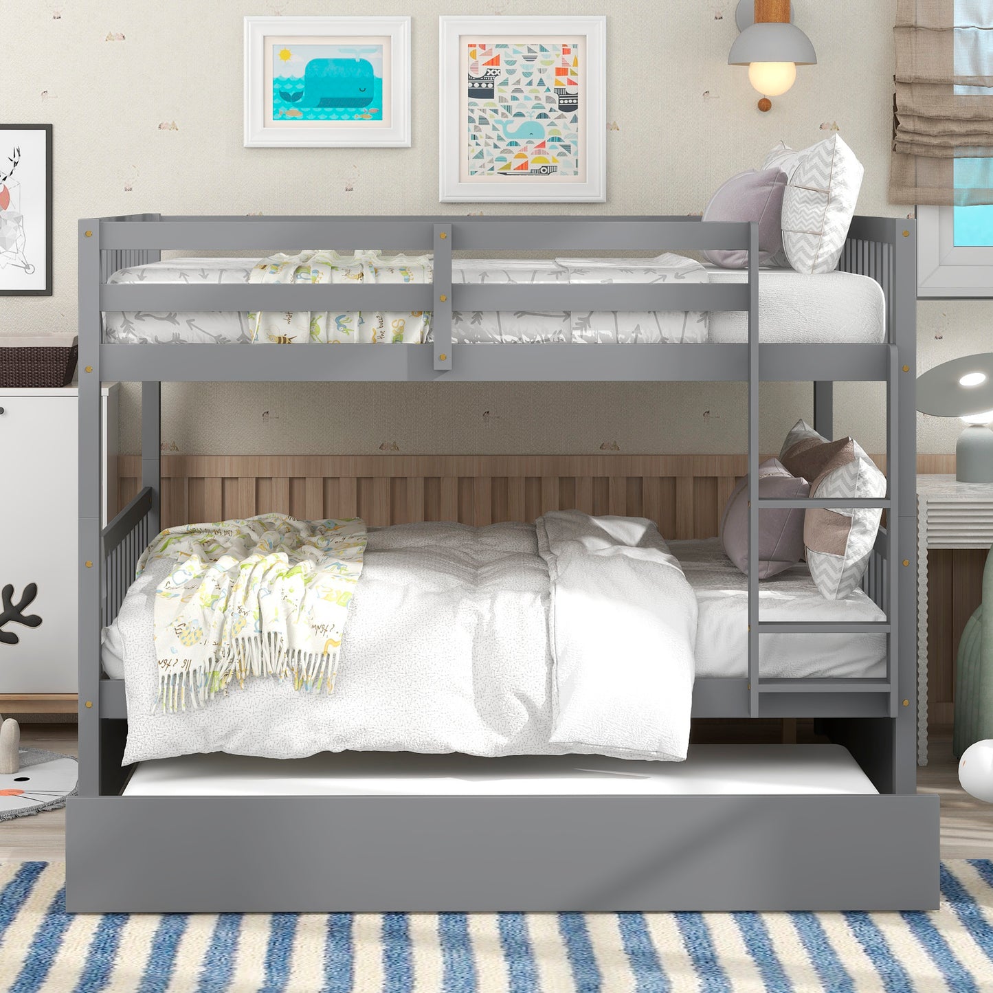 Inspirit Full over Full Convertible Bunk Bed - Gray