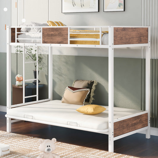 Twin-Over-Futon Bunk Bed in White