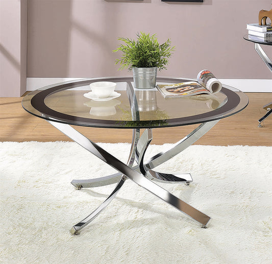 Glass Top Coffee Table Chrome And Black