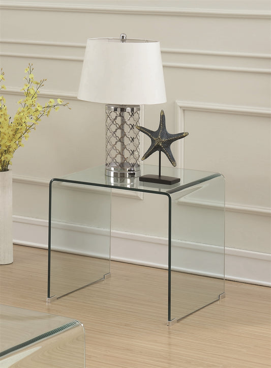 Stanz Retro Modern Clear Glass End Table