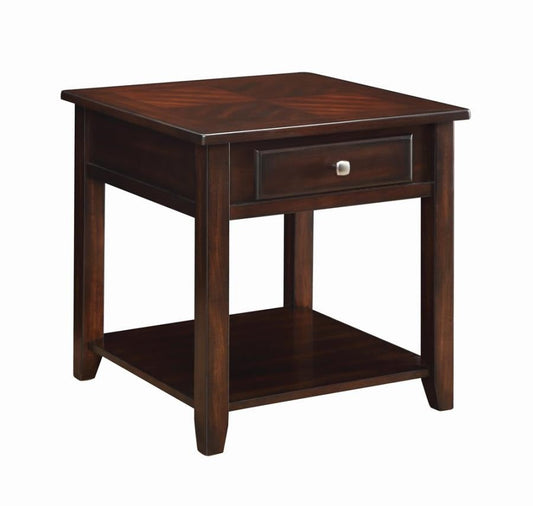 Square 1-Shelf End Table Walnut