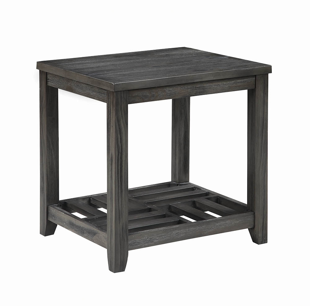 Hugh Transitional Grey End Table