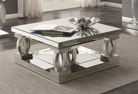 Zee Ultra Contemporary Mirrored Coffee Table