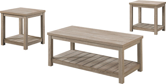 Bairn 3-piece Occasional Set with Open Shelves Greige