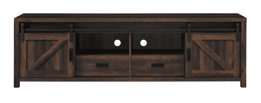 Rectangular TV Console with 2 Sliding Doors