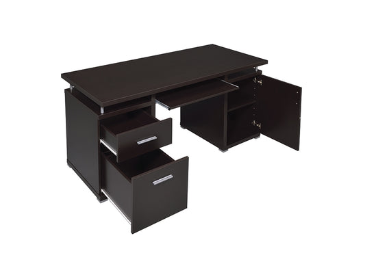 Tracy 2-Drawer Cappuccino Finish Computer Desk