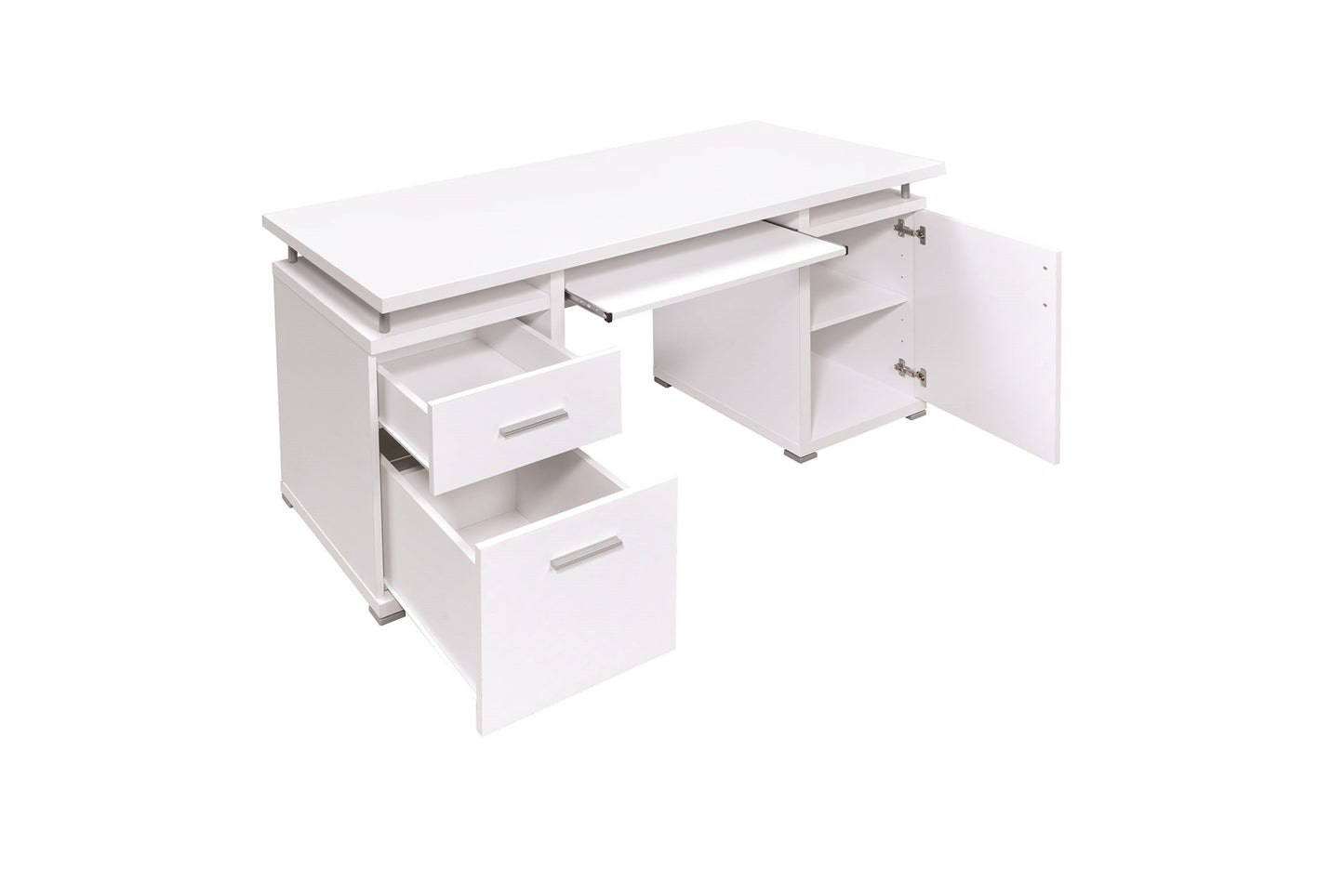 Tracy 2-Drawer White Finish Computer Desk