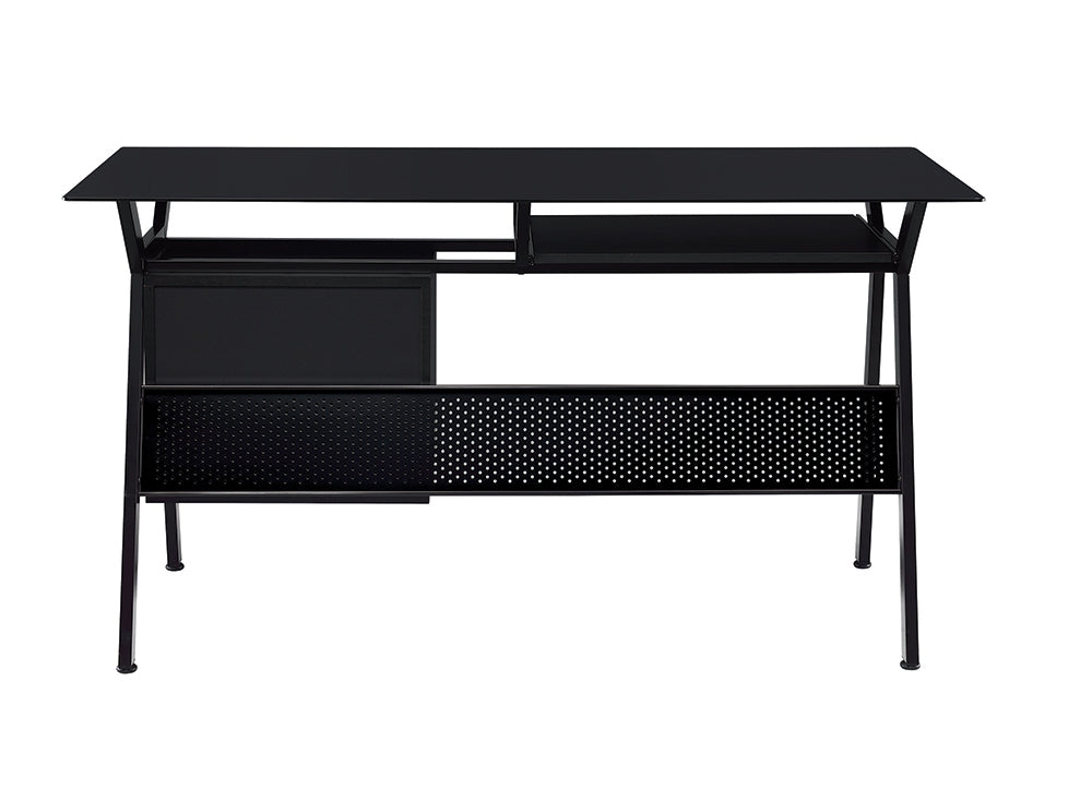 Weaving 2-Drawer Black Computer Desk