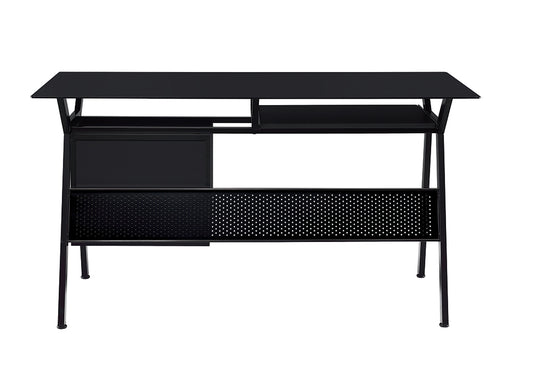 Weaving 2-Drawer Black Computer Desk