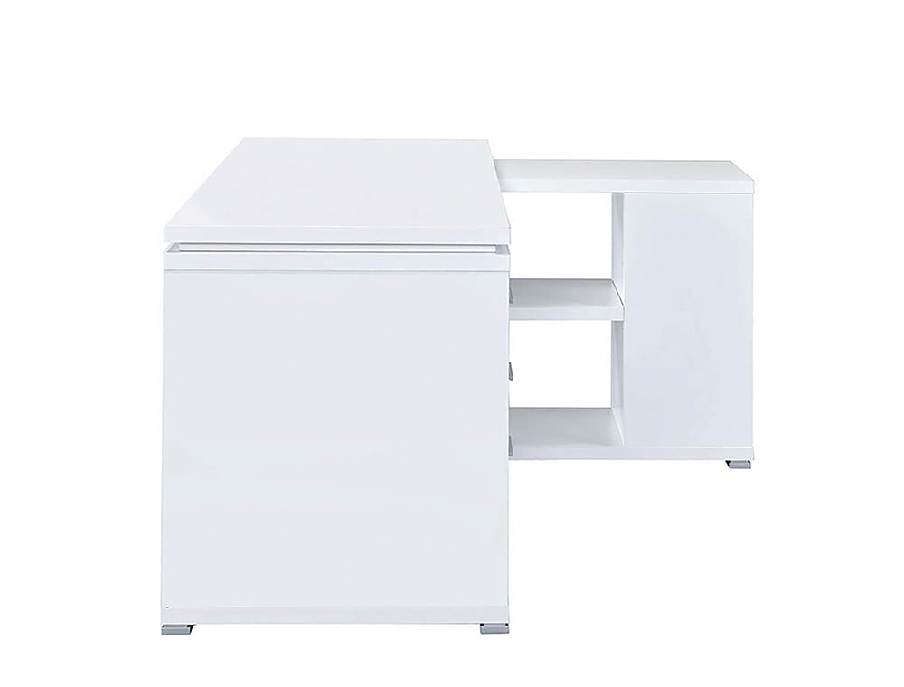 Yvette L-Shape White Office Desk