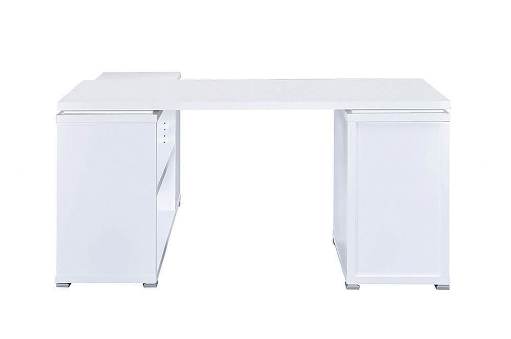 Yvette L-Shape White Office Desk