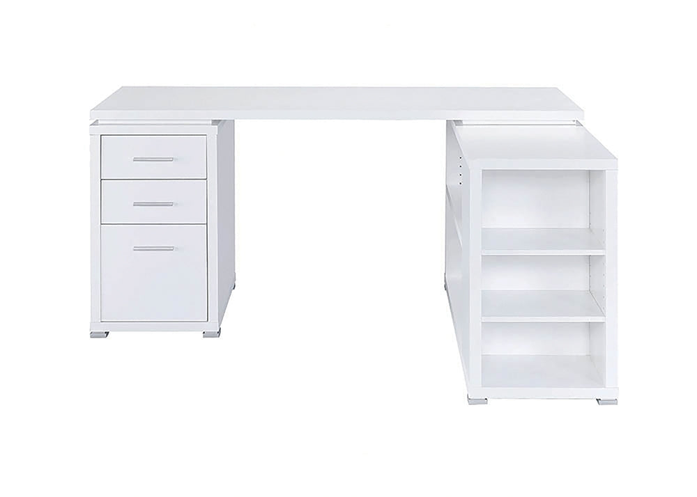 Yvette L-Shape White Office Desk