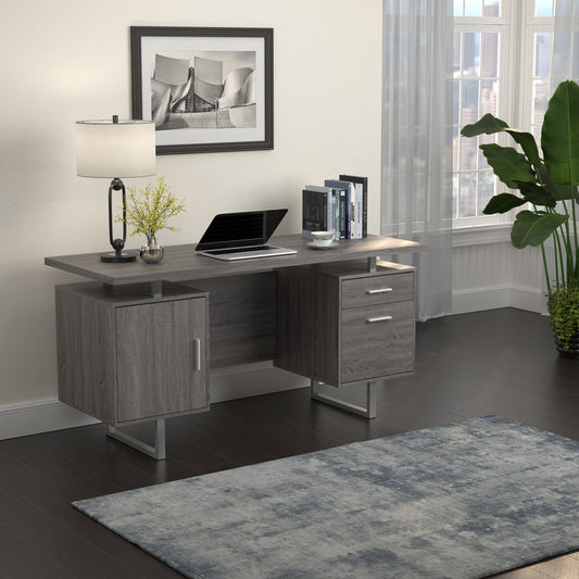 Lawtey Modern Office Desk in Weathered Grey