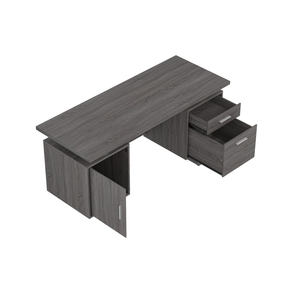 Lawtey Modern Office Desk in Weathered Grey
