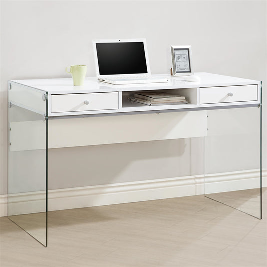 Crush Modern Computer Desk with Glass Sides