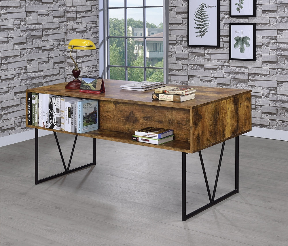 Barrit Weathered Worker Rustic Industrial Writing Desk