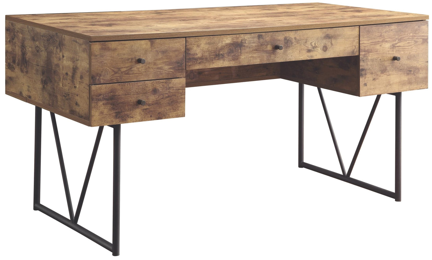 Barrit Weathered Worker Rustic Industrial Writing Desk